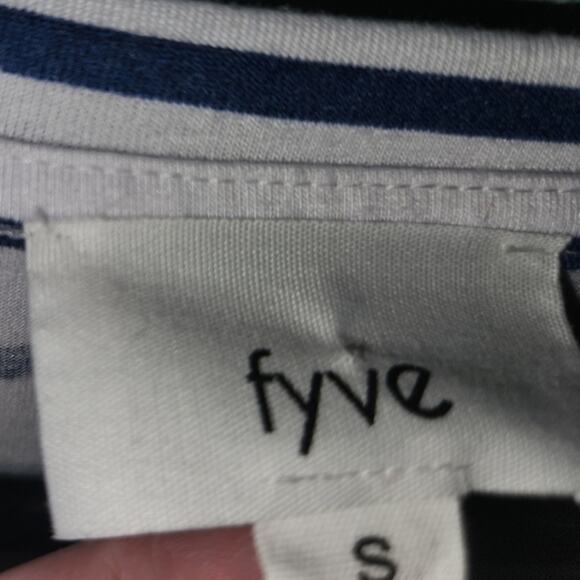 Fyve Short Sleeve Blue and White Shirt Size Small - Picture 5 of 9